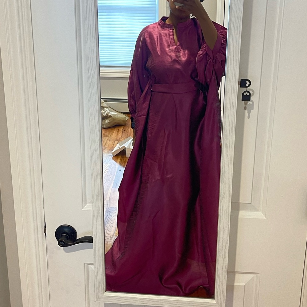 NEW belted kaftan dress One size fits most in purple - Picture 8 of 13
